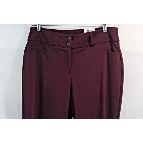 Alfani Dress Pants Womens Curvy Fit size 8 Short Maroon Pocket Trouser Leg - Picture 2 of 9